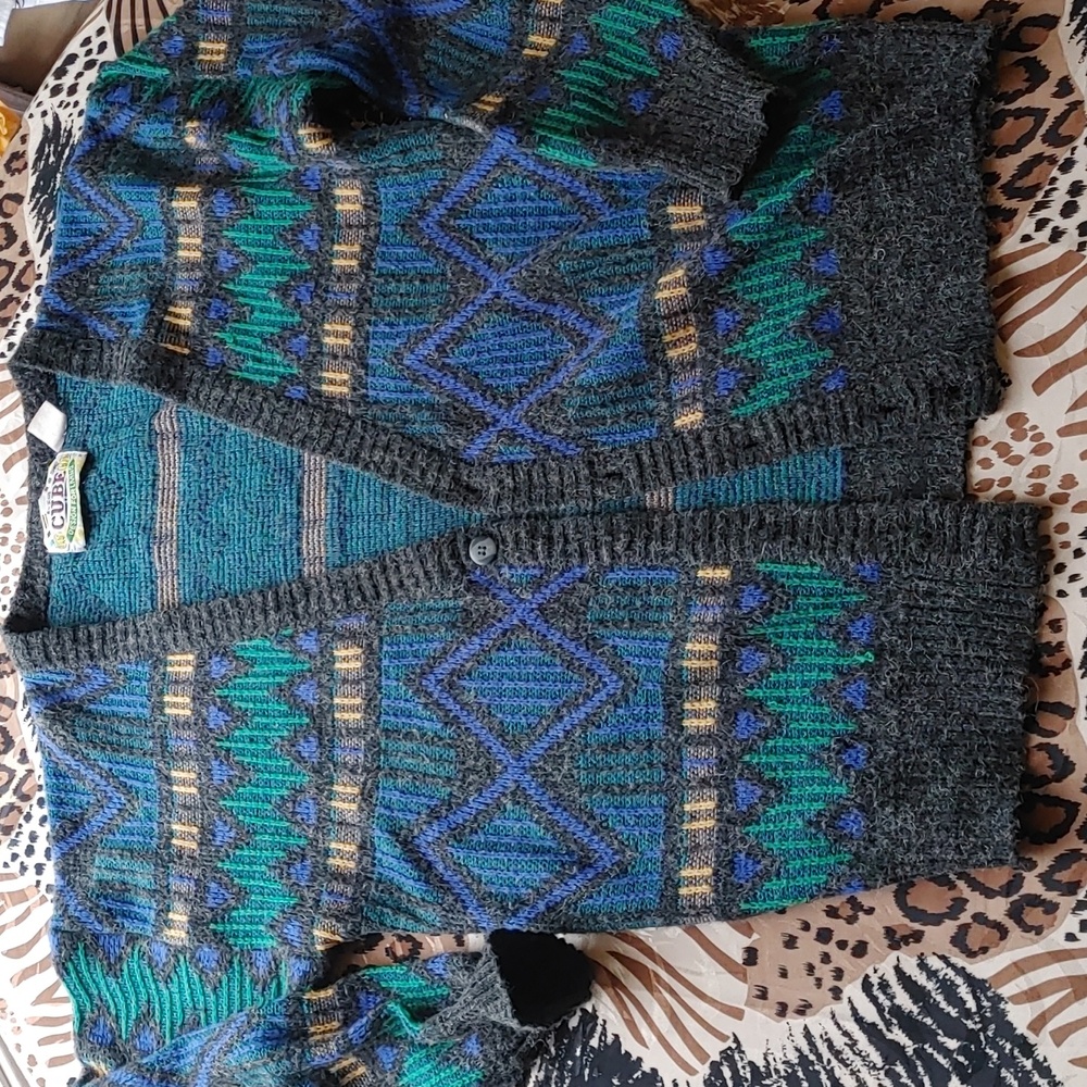 Vintage Cube Sweater Sz Lg
